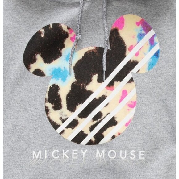 NEFF X Mickey Slash Unisex Hoodie Sz Med Heather Grey Disneyland - Picture 4 of 10